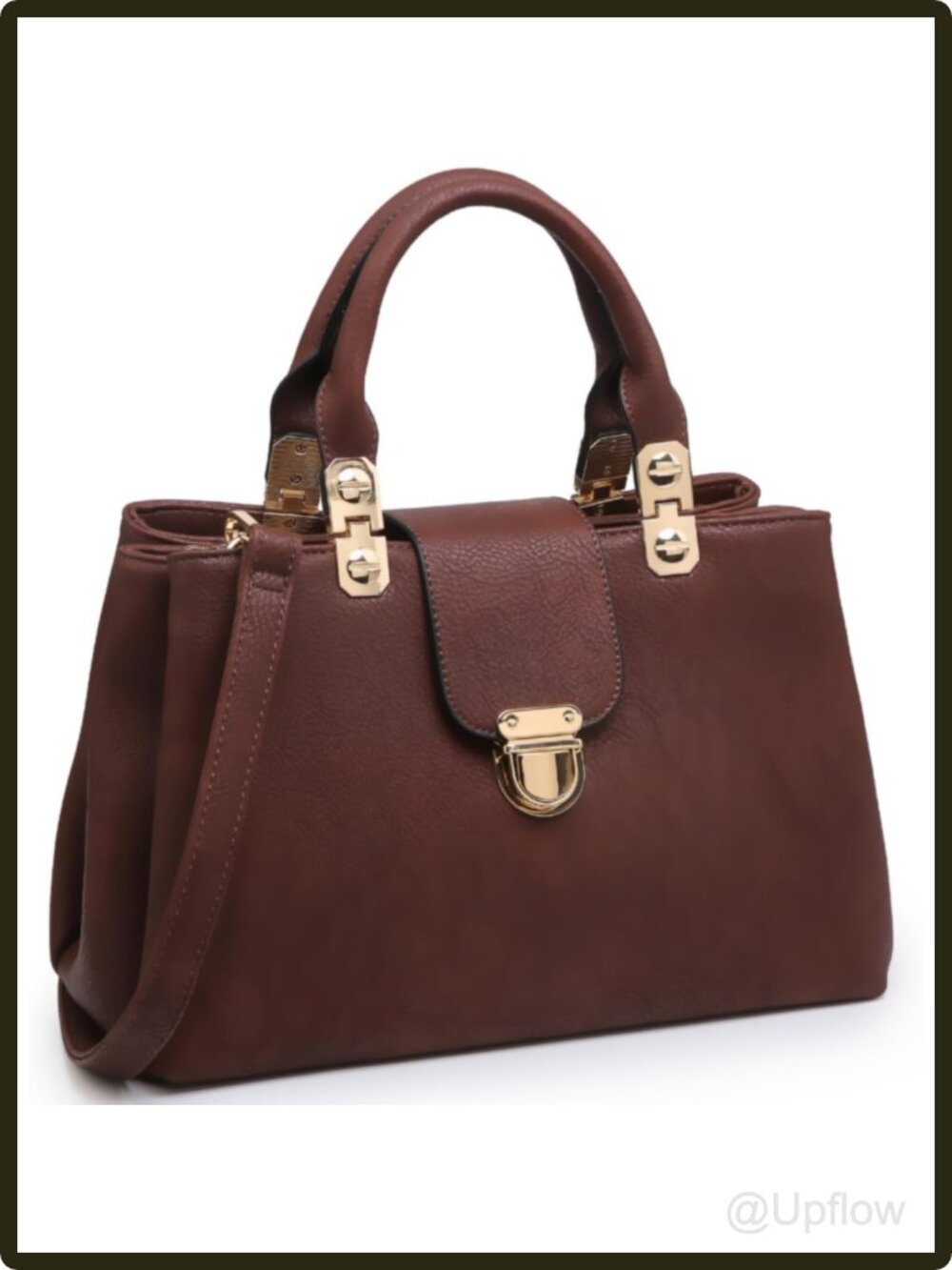 Women's Vegan Leather Satchel Handbag Medium Tote Shoulder Crossbody Bag Gift